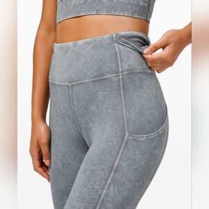 Lululemon Fast and Free 25" *Ice Dye In Ice Wash Asphalt Grey 2